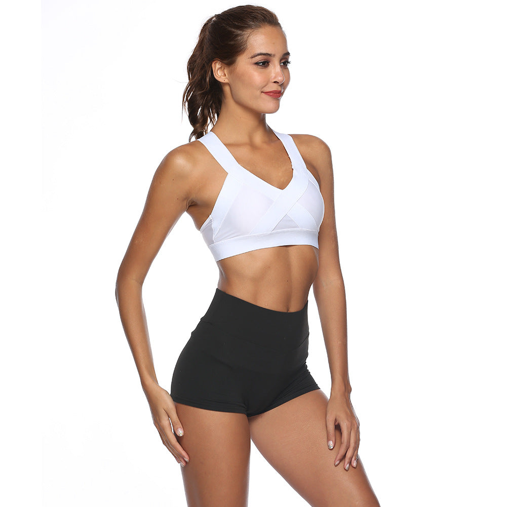 Cross-fitting loose tight band yoga sports bra