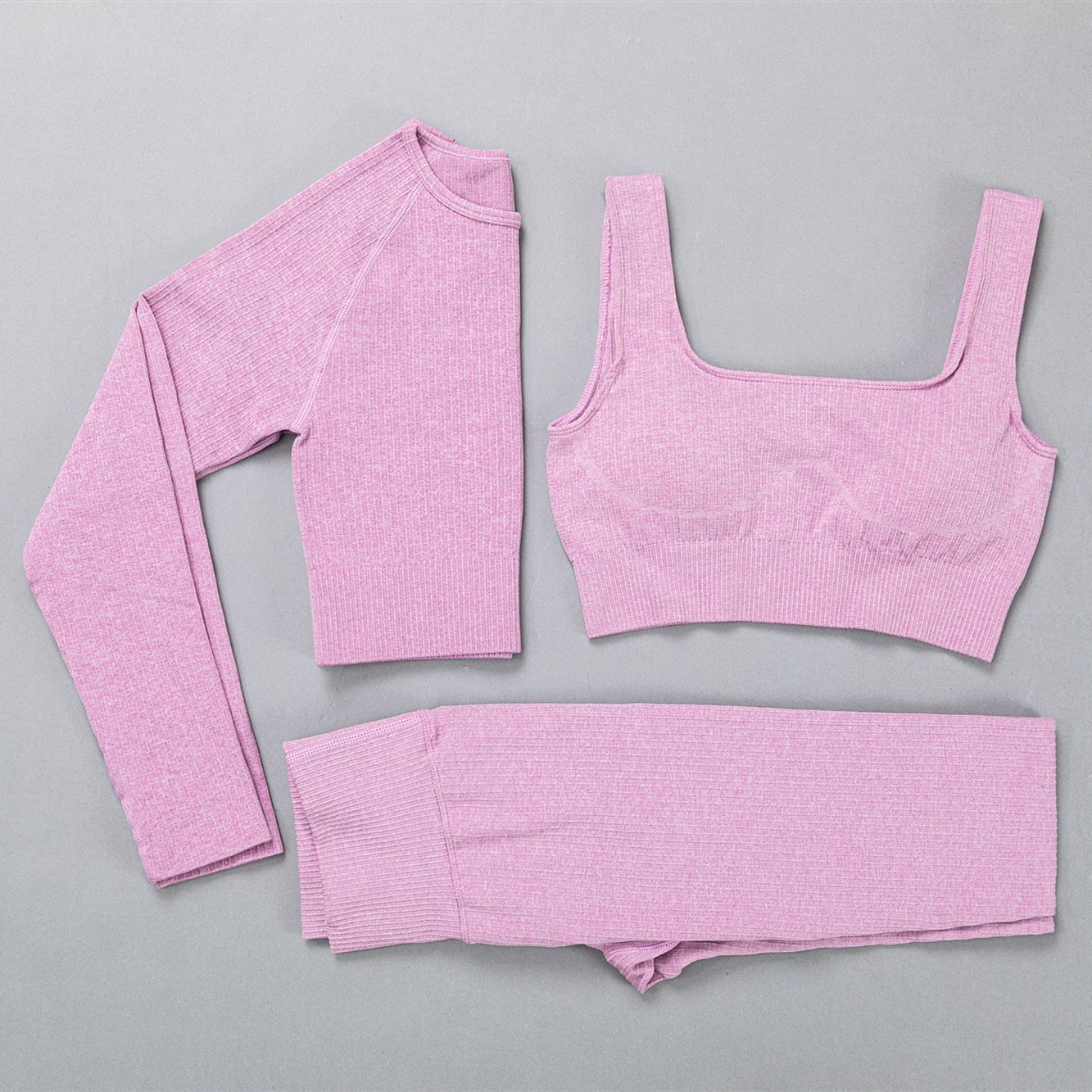 Yoga Clothes Suit Sportswear Jacquard High Elastic Casual